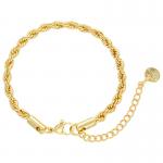 WomenTwisted Gold Chain Bracelet Gold Plated Stainless Steel Bracelet for sale