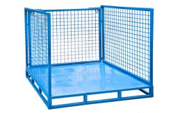 China Detachable Stackable Steel Racks Pallet Three Sides Wire Mesh 1000kg supplier