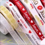 Print Christmas Gift Ribbon Decoration Roll Craft Decor Wire Festival Grosgrain With Wire Edged Satin Ribbon for sale