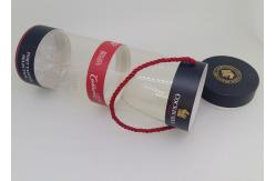 China 99mm Diameter Clear PVC / Paper Cans Packaging With Rope Handle Spirits supplier