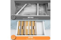 China Kitchen Drawer 2 In 1 Bamboo Plastic Wrap Dispenser With Cutter supplier