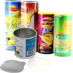 Peel Off Foil Sealed Embossing Paper Composite Cans For Chips , Snack Foods