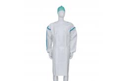 China Hospital Use PP+PE/SMS Disposable Isolation Gown Waterproof With Knitted Wrist supplier