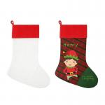 Sublimation Xmas Decorations Personalized Charpie Sublimation Blank Christmas Stockings With Red Cuff for sale