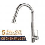 Pull Out Brushed Stainless Steel Kitchen Tap 35mm Ceramic Cartridge for sale
