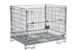 China Galvanized Collapsible Wire Container / Wire Mesh Palle Cage For Warehouse supplier
