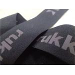 Heat Transfer Logo On Polyester Elastic Webbing / Clothing Elastic Band