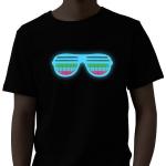 Luminous Sound Activated LED T Shirt Flashing Black Short Sleeve for sale