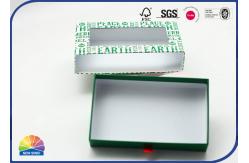 China Green Customized Rectangle Drawer Paper Box 4C Printed Rigid Cardboard With Silk Ribbon supplier