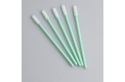 China 70mm Double Knitted Flat Mini Head Polyester Swab Applicator With PP Stick supplier