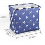 Alu Pipe Polyester Dirty Clothes Basket With Cover Foldable Laundry Hamper for sale