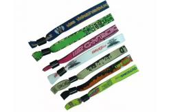 China Customization Logo Polyester Woven Cloth Wristbands Concert Promotion Events Gift Adjustable Length Wristbands supplier
