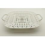 Square Vegetable Silicone Steamer Basket 23.7*20.2*3.5cm With Handles for sale