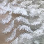 White Stretch Embroidered Mesh Lace Fabric By The Yard For Wedding Dress / Evening Dress for sale