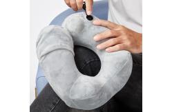 China Portable Memory Foam Air Pump Airplane Travel Heated Neck Cushion supplier