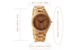 China Top Gift Natural Bamboo Wooden Watch Men Wood Band Wooden Clock Male hour supplier