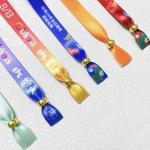 Custom Woven Cloth Wristbands Screen Printing For Corporate Events Musical Festival Activity Polyester Bracelet for sale
