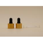 18mm Small Glass Dropper Matt Gold Aluminum Collar For Essential Oil Bottle for sale