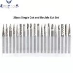 20PC Double Cut Carbide Burr Set 0.118 (3mm) Shank, Rotary Tool Bits Cutting Burrs for sale