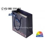 Ribbon Decorated Custom Designed Paper Shopping Bags With Handles , Premium Printed for sale