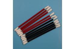 China Lint Free Black Handle Double Ended Cleanroom Swab Car Cleaning Polyester Swab Stick supplier