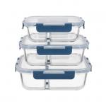 Divided Glass Food Container with Cool Lock PP Lid for sale