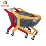 80 Liter/80 Kgs Fan Shaped Plastic Shopping Trolley Cart For Supermarket for sale
