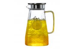 China 1400ml / 1700ml Glass Fridge Jug , Lightweight Tempered Glass Pitcher supplier