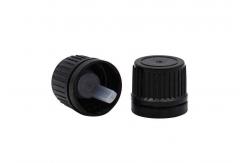 China 18mm 20mm Black Plastic Tamper Evident Screw Cap For Bottles supplier