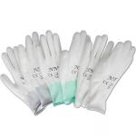 13G Knitted White Electronics Factory Working ESD Antistatic PU Coated Gloves for sale