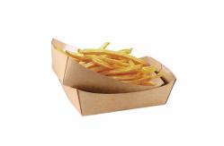 China Custom Printing Biodegradable Boat Shape French Fry Container Takoyaki Tray Paper Box supplier
