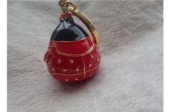 China Chinese Style Ceramic Fat Baby Gold Ingot Key Chain In Red Coat supplier