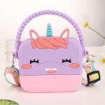 Unicorn Silicone Pencil Box Storage Organization Crossbody Bag Shoulder Handbag Christmas Birthday Gifts For Boys Girls for sale