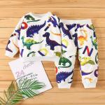 Boys Children'S Casual Suit Dinosaur Cartoon Printed for sale