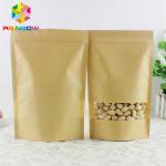 Printed Own Logo  Stand Up Paper Bags For Food/Coffee Beans Window Packaging See through Bags for sale