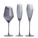 Classic Long Stem Smoky Crystal Wine Glasses With Decanter Food Grade for sale