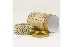 China Biodegradable Cylinder Food Grade Paper Tube Can Packaging With Metal Cover supplier