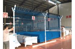 China Powder Coated Razor Barbed Wire Fencing 50*200mm Mesh Rectangle Post supplier