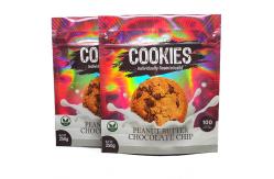 China Custom Holographic Stand Up Pouch Laser aluminium zipper pouch For Cookies supplier