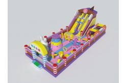 China Candy Theme Inflatable Castle With Big Slides Obstacles Castle supplier
