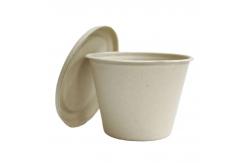 China Environmental Disposable Compostable Sugarcane Bagasse Cup Lid For Takeaway Cup 16 Oz supplier