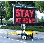Outdoor EN12966 VMS Trailer Signs Solar Powered Traffic LED Screen
