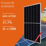 645W 650W Monocrystalline Solar Panels Black Frame 655W 660W 665W 670W 675W for sale