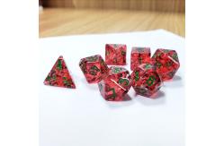 China Red pomegranate Sequins Resin Boarding Dice Set  dnd dice supplier