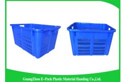 China Health Blue Plastic Food Crates Big Capacity Easy Stacking Long Service Life supplier