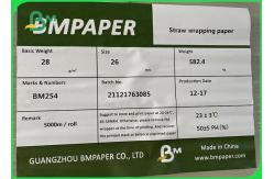 China Biodegradable 28gram White Straw Wrapping Paper 26mm / 35mm * 5000m Rolls supplier
