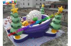 China Customized Christmas Snowman Inflatable Dome Bouncer Jumping House With Tree supplier