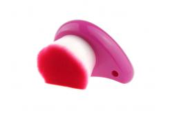 China Single Style Facial Cleansing Brush With Red Nylon Hair And Plastic Handle supplier