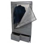Grey 10KG Non Woven Fabric Wardrobe With 2 Drawers for sale