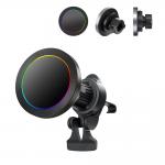 Aluminium Alloy Texture Car Phone Holder For Iphone 15 Pro Max Charger With RGB Light Effect And Adjustable Minimum for sale